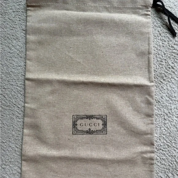 2 Gucci Storage Drawstring Dust Bag Light Brown Beige Sand Authentic 12”X 16.5”